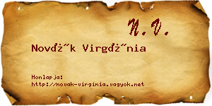 Novák Virgínia névjegykártya